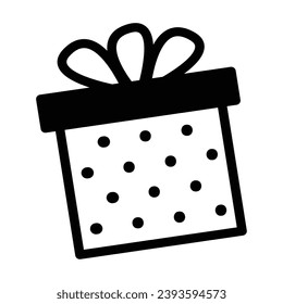 Outline of a christmas present icon Vector illustration