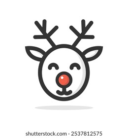 Outline christmas reindeer head icon isolated vector illustration on white background.