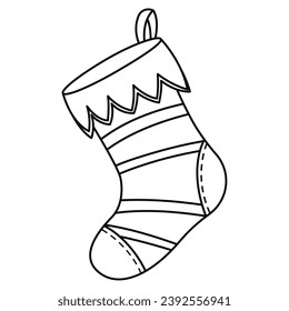 Outline of a christmas sock icon Vector illustration