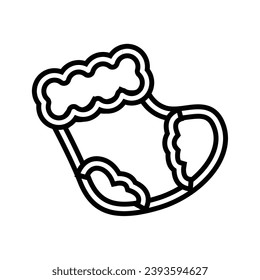 Outline of a christmas socks icon Vector illustration