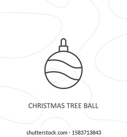 Outline christmas tree ball icon.christmas tree ball  vector illustration. Symbol for web and mobile