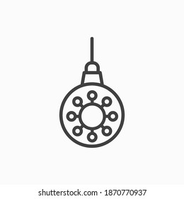 Outline christmas tree ball icon.coronavirus vector illustration. Symbol for web and mobile