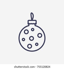 Outline christmas tree bauble decoration icon illustration vector symbol