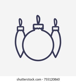 Outline christmas tree bauble decoration icon illustration vector symbol