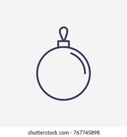 Outline christmas tree bauble decoration icon illustration vector symbol