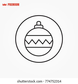 Outline christmas tree bauble decoration icon