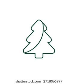 Outline Christmas Tree Icon, Editable Stroke Vector Evergreen Illustration