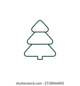 Icono de árbol de Navidad, ilustración de Vector de trazo editable Evergreen
