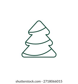 Outline Christmas Tree Icon, Editable Stroke Vector Evergreen Illustration