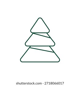 Ícone da árvore de Natal do contorno, Vetor de traçado editável Ilustração Evergreen