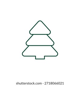 Outline Christmas Tree Icon, Editable Stroke Vector Evergreen Illustration