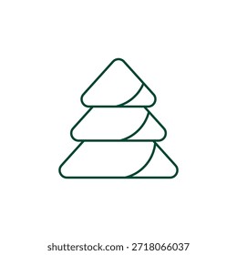 Outline Christmas Tree Icon, Editable Stroke Vector Evergreen Illustration