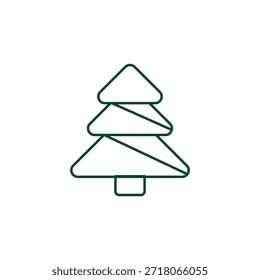 Ícone da árvore de Natal do contorno, Vetor de traçado editável Ilustração Evergreen