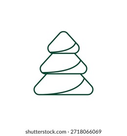 Outline Christmas Tree Icon, Editable Stroke Vector Evergreen Illustration