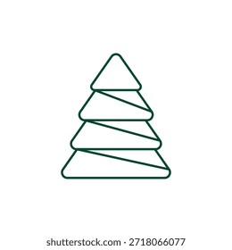 Icono de árbol de Navidad, ilustración de Vector de trazo editable Evergreen
