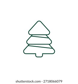 Outline Christmas Tree Icon, Editable Stroke Vector Evergreen Illustration