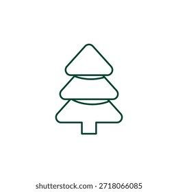 Kontur Weihnachtsbaum Symbol, bearbeitbare Stroke Vector Evergreen Illustration