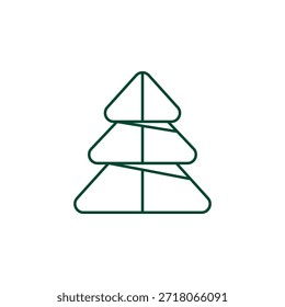 Icono de árbol de Navidad, ilustración de Vector de trazo editable Evergreen
