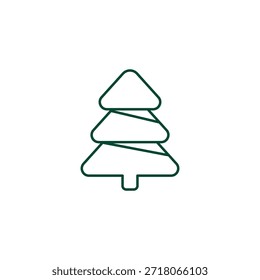 Kontur Weihnachtsbaum Symbol, bearbeitbare Stroke Vector Evergreen Illustration