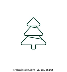 Ícone da árvore de Natal do contorno, Vetor de traçado editável Ilustração Evergreen