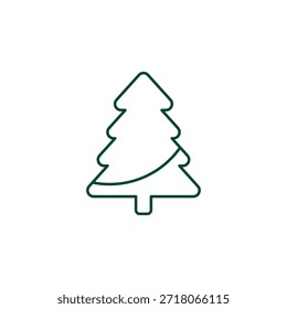 Kontur Weihnachtsbaum Symbol, bearbeitbare Stroke Vector Evergreen Illustration