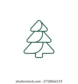 Icono de árbol de Navidad, ilustración de Vector de trazo editable Evergreen