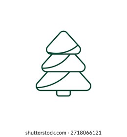 Outline Christmas Tree Icon, Editable Stroke Vector Evergreen Illustration