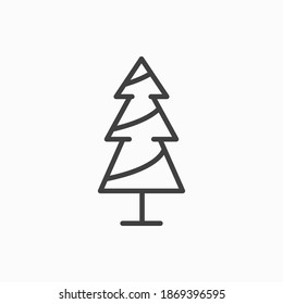 Outline christmas tree icon.christmas tree vector illustration. Symbol for web and mobile