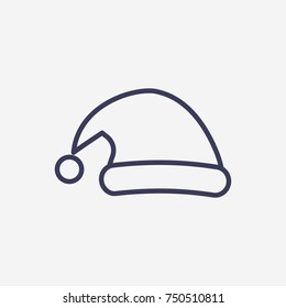 Outline christmast hat icon illustration vector symbol