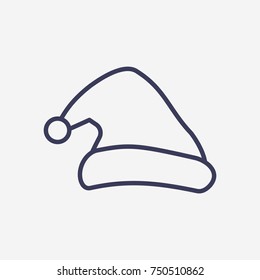 Outline christmast hat icon illustration vector symbol