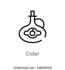 outline cider vector icon. isolated black simple line element illustration from food and restaurant concept. editable vector stroke cider icon on white background
