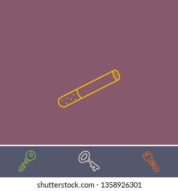 Outline cigarette icon.Best cigarette vector, illustrated icon for modern web and mobile design.Bonus broken key symbol
