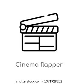 outline cinema flapper vector icon. isolated black simple line element illustration from cinema concept. editable vector stroke cinema flapper icon on white background