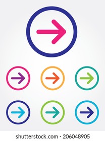 Outline Circle Arrow Set - Vector