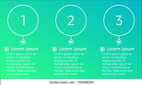 Outline circle infographic design template on the green-blue background..