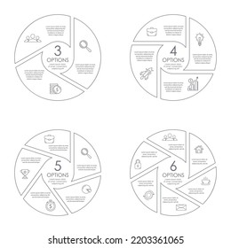 Rahmenkreis-Infografik-Vorlage für Runddiagramm, Grafik, Webdesign und Diagramm. Geschäftskonzept mit 3 Schritten, Optionen oder Prozessen. Abstrakter Hintergrund.