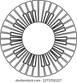 outline circle piano frame with copy space for your text or design