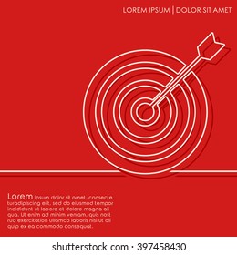 Outline circles on red background. Brochures, flyer, card design template. Vector illustration