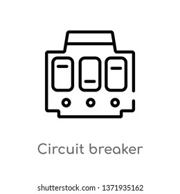 outline circuit breaker vector icon. isolated black simple line element illustration from construction concept. editable vector stroke circuit breaker icon on white background