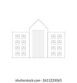 outline city building isolated on white background