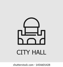 Outline city hall vector icon. City hall illustration for web, mobile apps, design. City hall vector symbol.