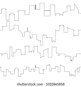 Outline of city skyline. Seamless vector