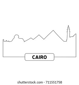 Outline of a cityscape of Beijing, Vector illustration