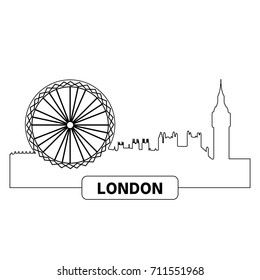 Outline Cityscape London Vector Illustration Stock Vector (Royalty Free ...