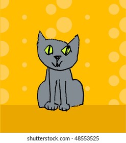 outline cketch of cat vector illustration