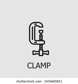 Outline clamp vector icon. Clamp illustration for web, mobile apps, design. Clamp vector symbol.