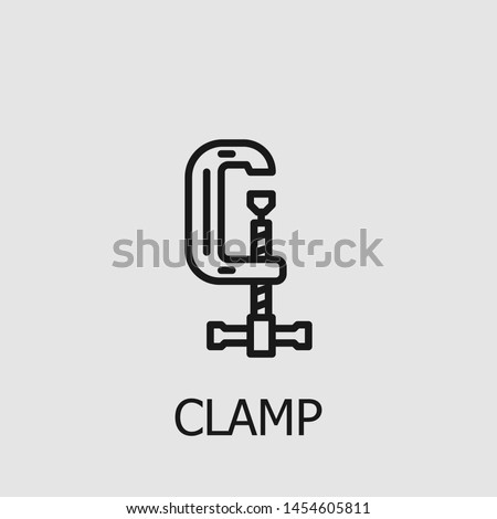 Outline clamp vector icon. Clamp illustration for web, mobile apps, design. Clamp vector symbol.