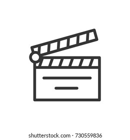 Outline clapper board  icon illustration vector symbol