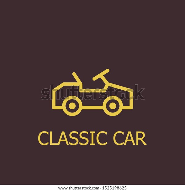Outline classic\
car vector icon. Classic car illustration for web, mobile apps,\
design. Classic car vector\
symbol.