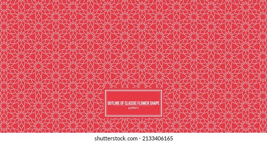 outline of classic flowers pattern